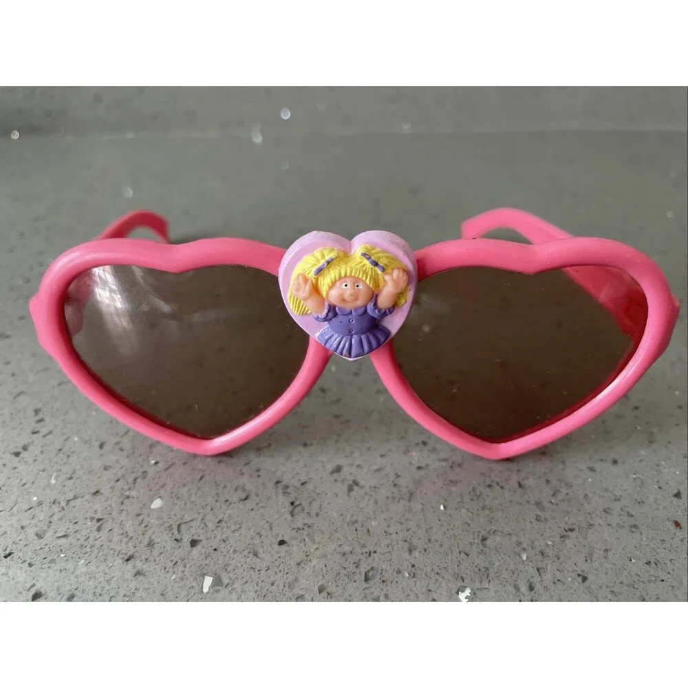 Vintage CPK Cabbage Patch Kids Children's Heart Sunglasses 1984 Pink